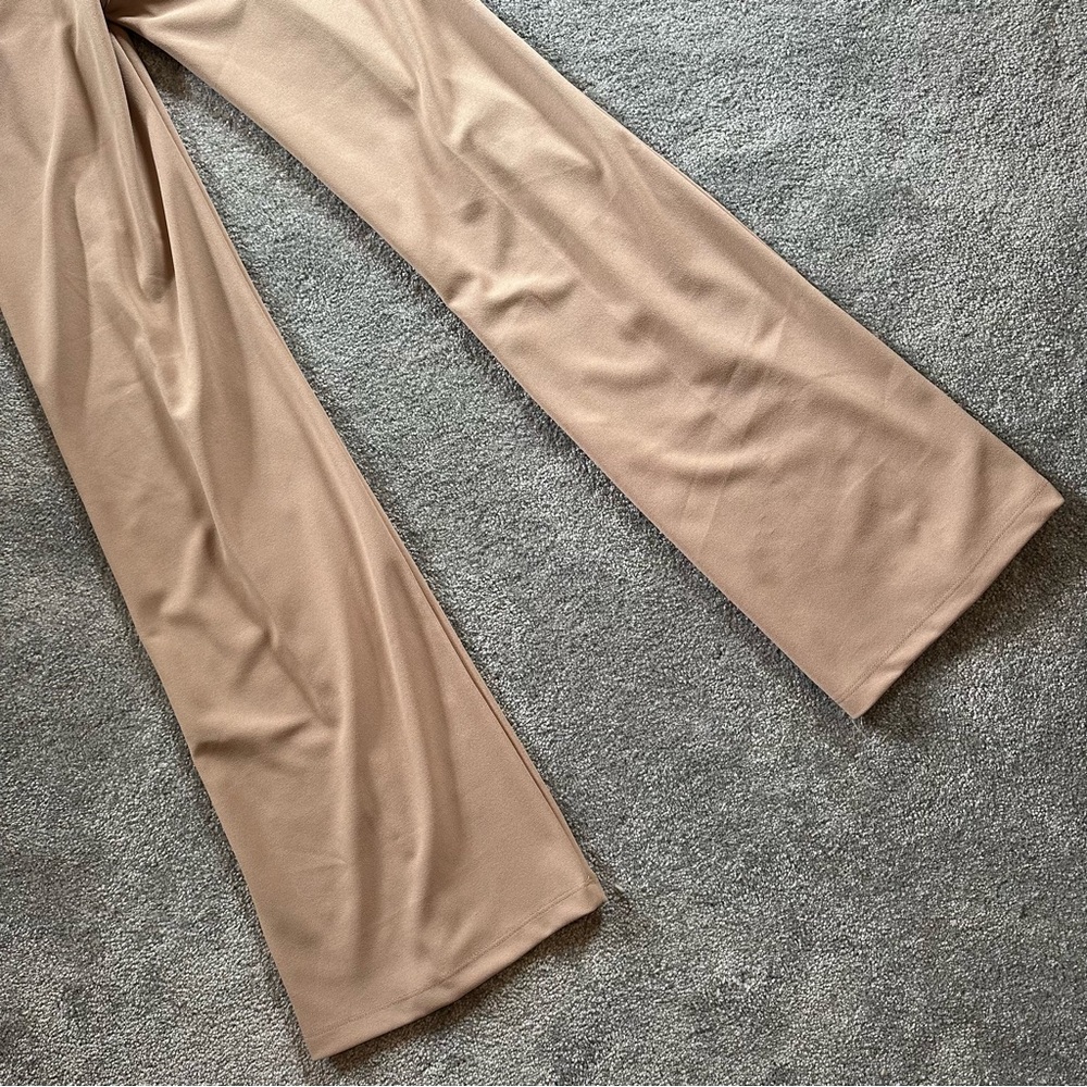 NWOT Fashion Nova Call It Even taupe beige Wide Leg Dress Pants, Size XS - Picture 12 of 16